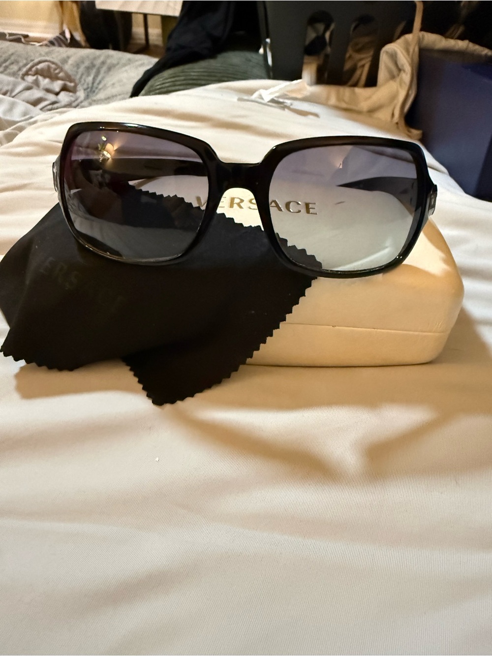 Versace Black Oversized Gradient Sunglasses